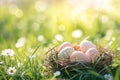 Happy easter Striped patterns Eggs Easter spirit Basket. White stem Bunny jest. Floppy ears background wallpaper