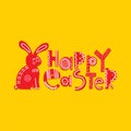 Happy Easter stylized ornate lettering, typography