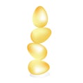 Golden eggs. easter zen. vector for postcards. spring set