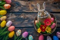 Happy easter easter sunday Eggs Reflection Basket. White Gratitude Bunny Christmas Card. arrangements background wallpaper