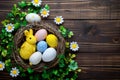 Happy easter sunrise service Eggs Potting soil Basket. White bunny trail Bunny Vintage Card. Rose Lace background wallpaper
