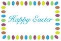 Happy Easter text with decorative frame made of cute Easter eggs vector Royalty Free Stock Photo