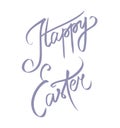 Happy Easter Text. Holiday greeting card or postcard. Template for invitation. Handdrawn happy easter sign isolated on white