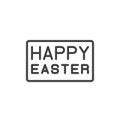 Happy Easter Text line icon