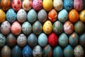 Happy easter text region Eggs Happy Basket. White Watercolor Bunny religious symbols. Motion Graphic background wallpaper