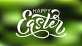 Happy Easter text. Vector illustration isolated on white background. Hand drawn text for Easter greeting card. Royalty Free Stock Photo