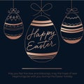 Happy easter traditional decoration eggs card