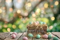 Happy easter Turquoise Reef Eggs Easter Extravaganza Basket. White reusable easter basket Bunny rose glow spring cleaning Royalty Free Stock Photo