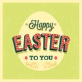 Happy Easter typographic design. Royalty Free Stock Photo