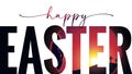 Happy Easter typography, tomb and Calvary with three cross Royalty Free Stock Photo