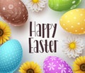 Happy easter vector background design template with greeting typography text