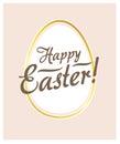 Happy Easter! Vector greeting card design with lettering and egg Royalty Free Stock Photo