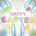 Happy Easter. Vector Greeting Card with rabbit ears Royalty Free Stock Photo