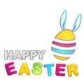 Happy Easter. Vector Greeting Card with rabbit`s ears Royalty Free Stock Photo