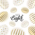 Easter gold eggs white