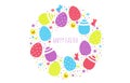 Happy easter vector illustration for easter logo, icon and badge. Congratulations template