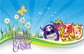 Happy Easter Vector Illustration poster template Royalty Free Stock Photo