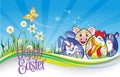 Happy Easter Vector Illustration poster template Royalty Free Stock Photo
