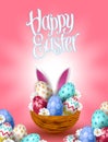 Happy Easter Vector Illustration poster template Royalty Free Stock Photo