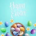 Happy Easter Vector Illustration poster template Royalty Free Stock Photo