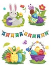 Happy Easter Vector Illustration poster template Royalty Free Stock Photo