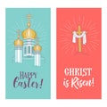 Happy Easter! Vector illustrationhappy Easter! He is risen! Vector illustration greeting card with image of a Christian Church and Royalty Free Stock Photo