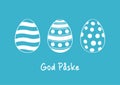 Happy Easter vector lettering in Danish with Easter eggs and background Royalty Free Stock Photo
