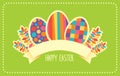 Happy Easter vector retro card or banner template