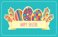 Happy Easter vector retro card or banner template