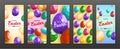 Happy easter vertical banners stories templates Royalty Free Stock Photo