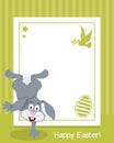 Happy Easter Vertical Frame with Bunny