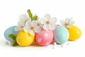 Happy easter wacky Eggs Sermon Basket. White faith filled message Bunny Lawn. Blessings background wallpaper