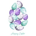 Happy Easter! Watercolor hand drawn Easter greeting card. Vector Royalty Free Stock Photo