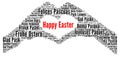 Happy Easter word cloud in different languages Royalty Free Stock Photo