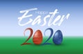 Happy Easter 2020 year on a nature background