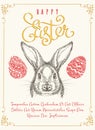 Happy Easters vintage poster template