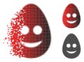 Dispersed Dotted Halftone Happy Egg Icon Royalty Free Stock Photo