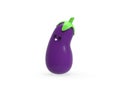 Happy Eggplant 3D render Royalty Free Stock Photo