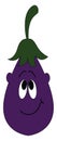 Happy eggplant, vector or color illustration