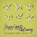 Happy Eggs & Bunny's illustration Royalty Free Stock Photo