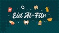 Happy eid al fitr background with islamic ornaments