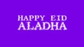 Happy Eid AlAdha cloud text effect violet isolated background