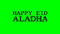 Happy Eid AlAdha smoke text effect green isolated background
