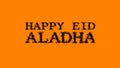 Happy Eid AlAdha smoke text effect orange isolated background