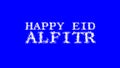 Happy Eid alFitr cloud text effect blue isolated background