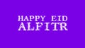 Happy Eid alFitr cloud text effect violet isolated background Royalty Free Stock Photo