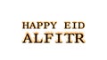 Happy Eid alFitr fire text effect white isolated background