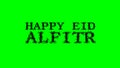 Happy Eid alFitr smoke text effect green isolated background