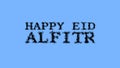 Happy Eid alFitr smoke text effect sky isolated background