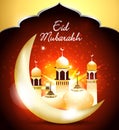 Happy eid background with mosque Royalty Free Stock Photo